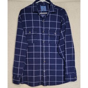 TailorByrd The Sweatshirt Size XL Men's Blue Plaid Flannel Long Sleeve 1106